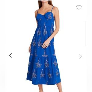 Betsy Johnson 
Floral Sweetheart-Bustier Tiered Midi Dress